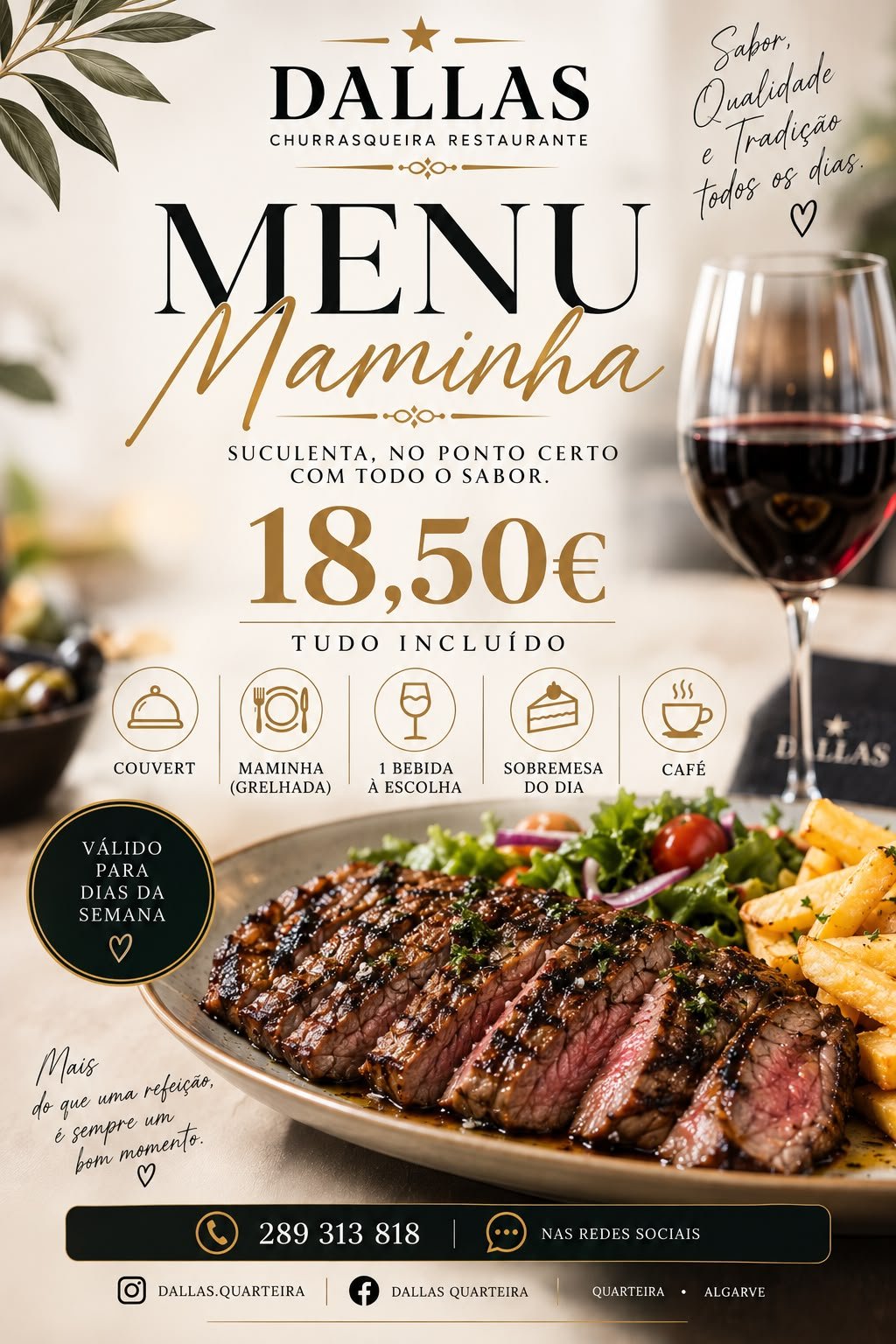 Menu Maminha 18,50€ Tudo Incluído